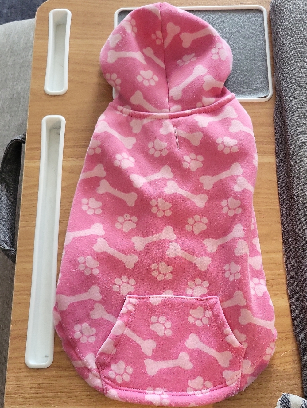 Pink Paw & Bone Hoodie Dog Sweater - Comfortable Pet Hoodie